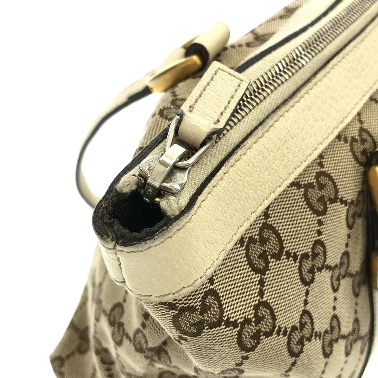 GUCCI 141470 KY9JG Handbag Canvas 黑色 帆布 中古品B - 縮圖 6