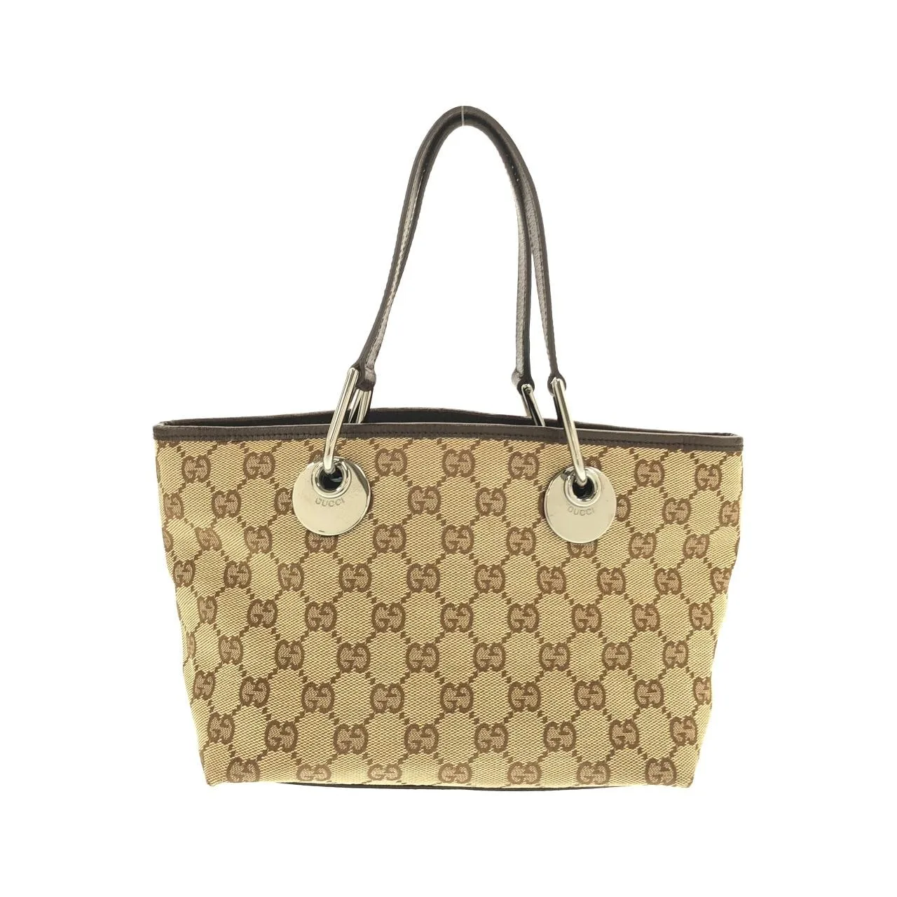 GUCCI 120844 Handbag Canvas Beige