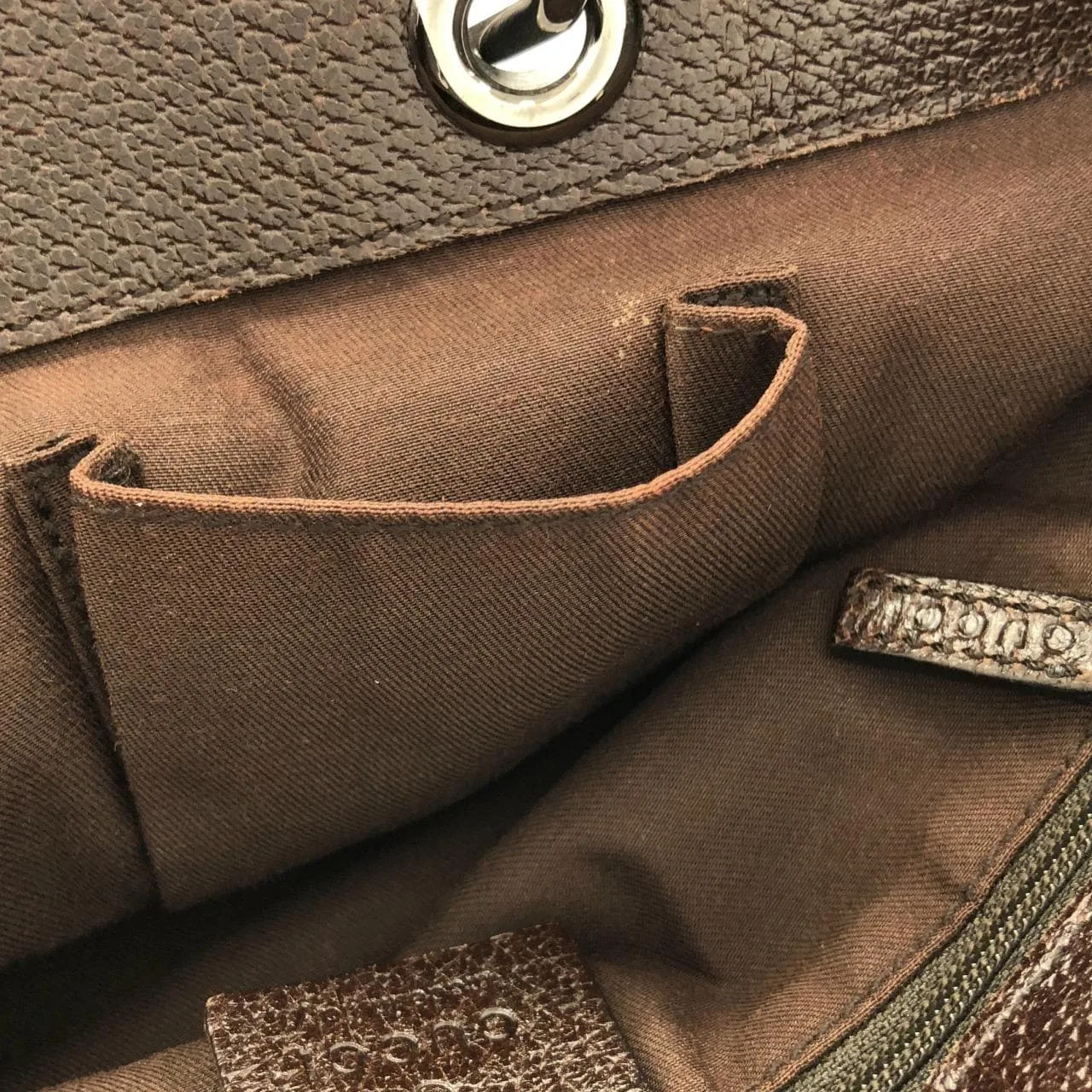 GUCCI 120844 Handbag Canvas 米色 帆布 中古品B - 縮圖 8