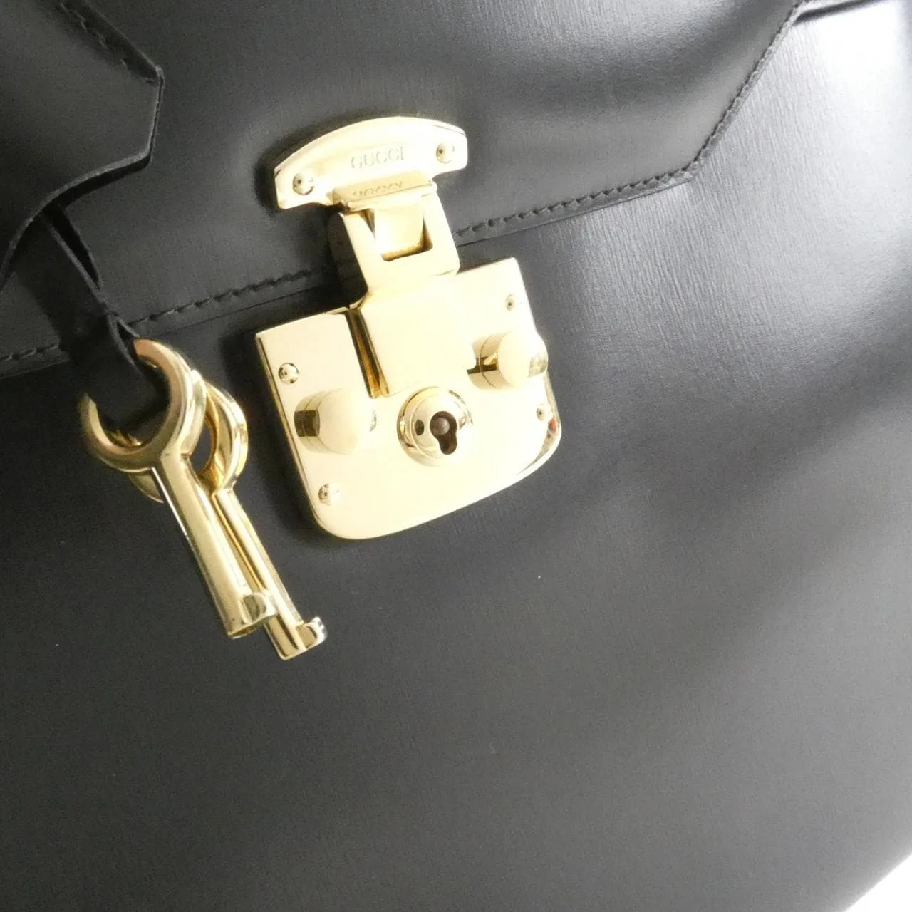 GUCCI 000 110 0192 Handbag Leather 黑色 皮革 中古品B - 縮圖 4