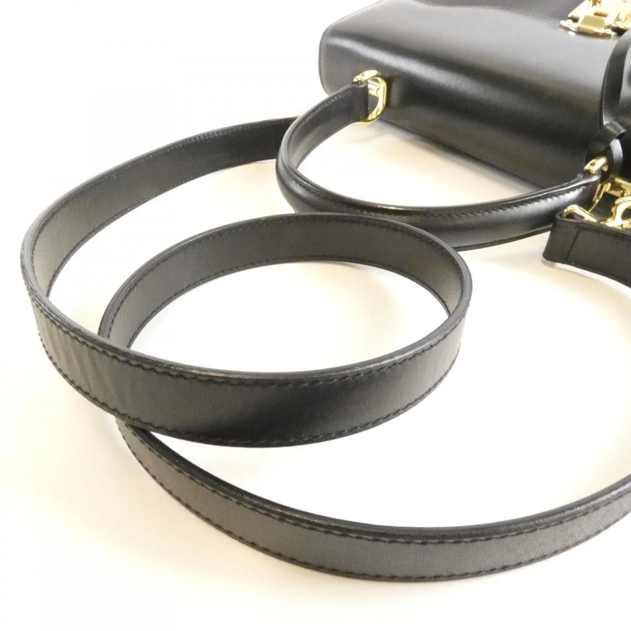 GUCCI 000 110 0192 Handbag Leather 黑色 皮革 中古品B - 縮圖 6