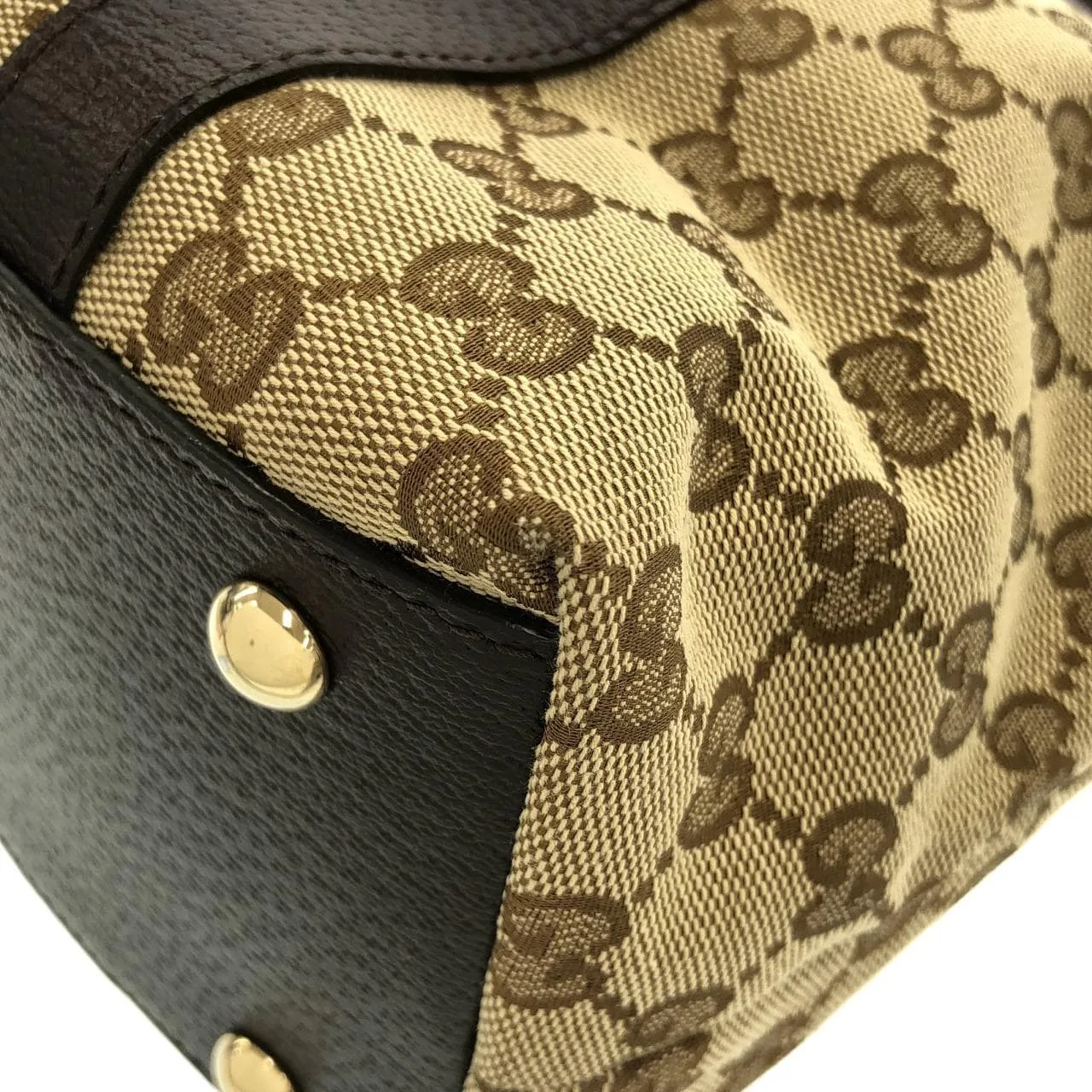GUCCI 141470 KY9JG Handbag Canvas 黑色 帆布 中古品A - 縮圖 3