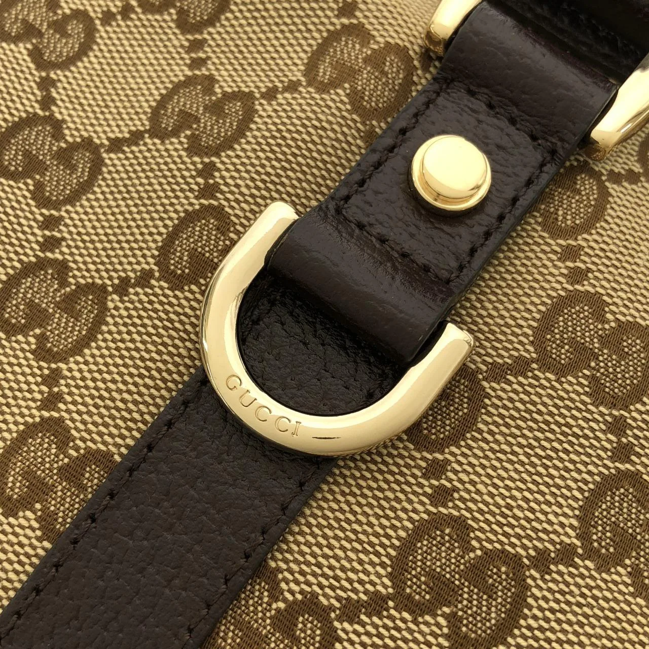 GUCCI 141470 KY9JG Handbag Canvas 黑色 帆布 中古品A - 縮圖 5