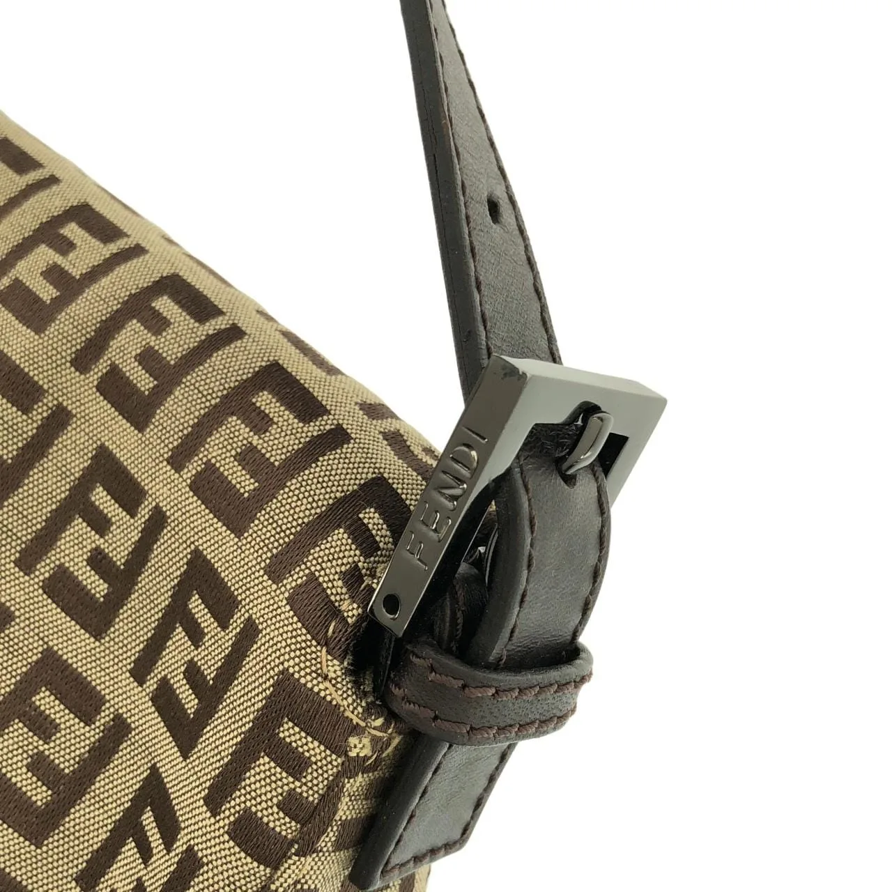 FENDI Baguette 8BR001 NY1 Shoulder Canvas 黑色 帆布 中古品A - 縮圖 6