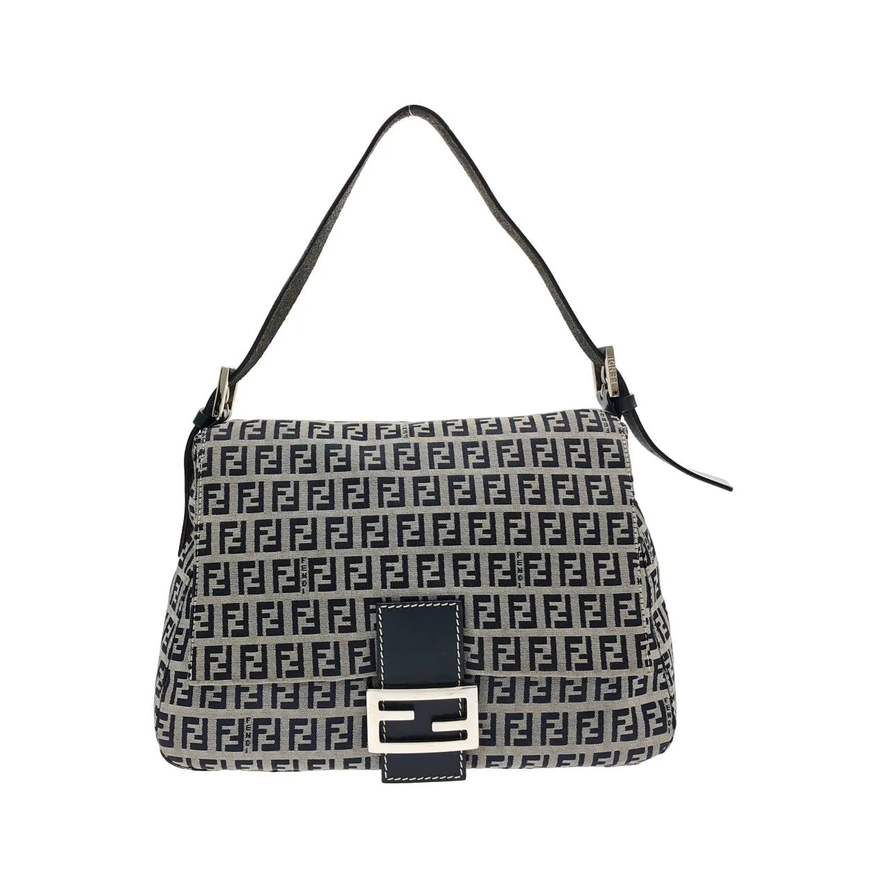 FENDI Baguette 26325 Shoulder Canvas Navy
