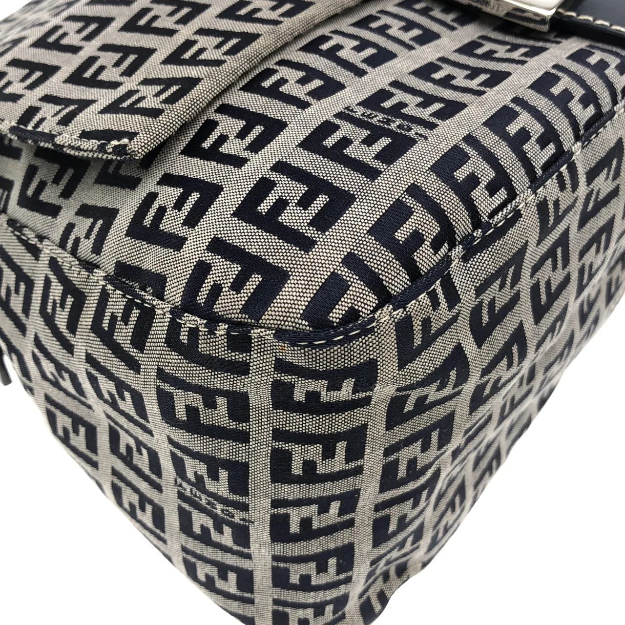 FENDI Baguette 26325 Shoulder Canvas 深藍色 帆布 中古品A - 縮圖 3