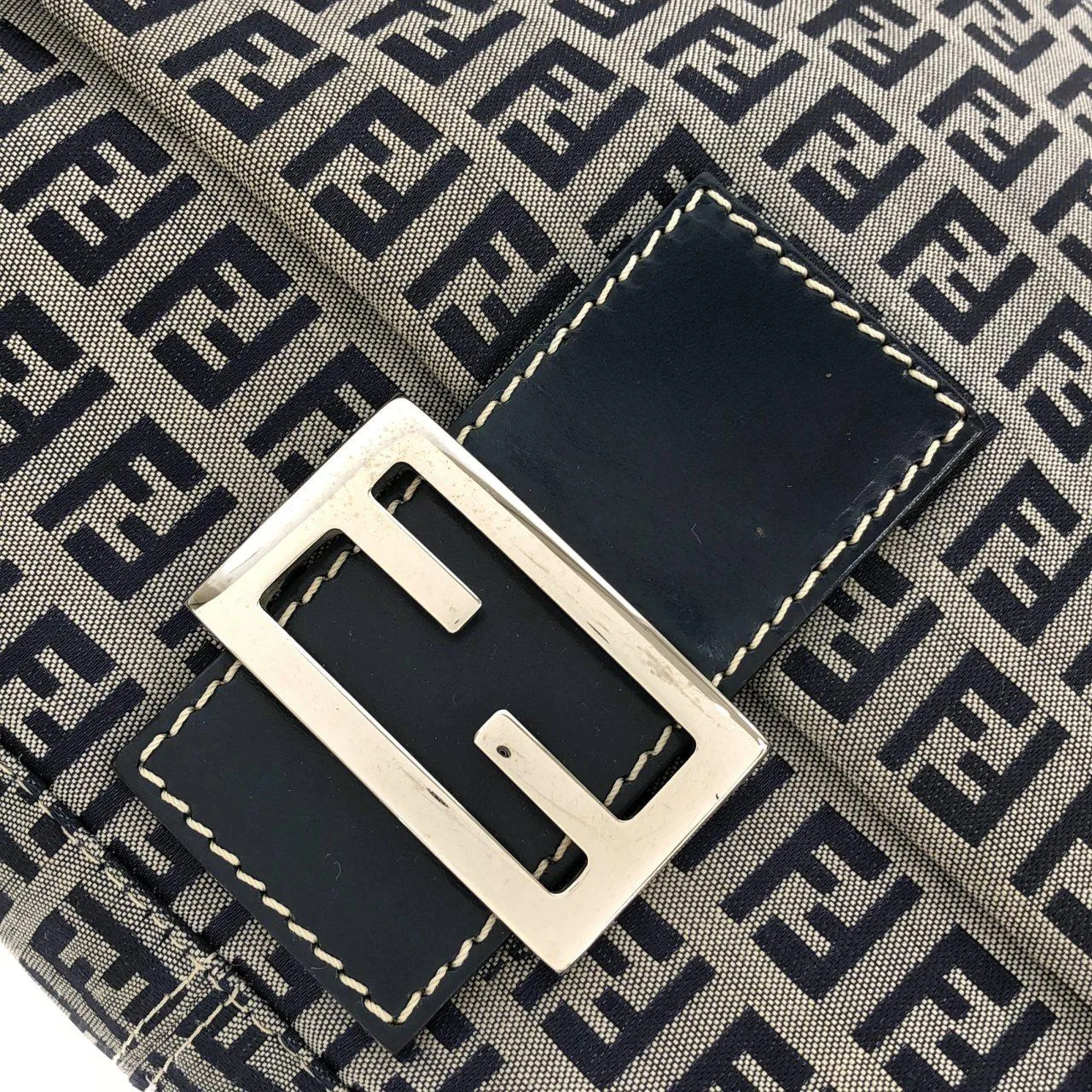 FENDI Baguette 26325 Shoulder Canvas 深藍色 帆布 中古品A - 縮圖 6