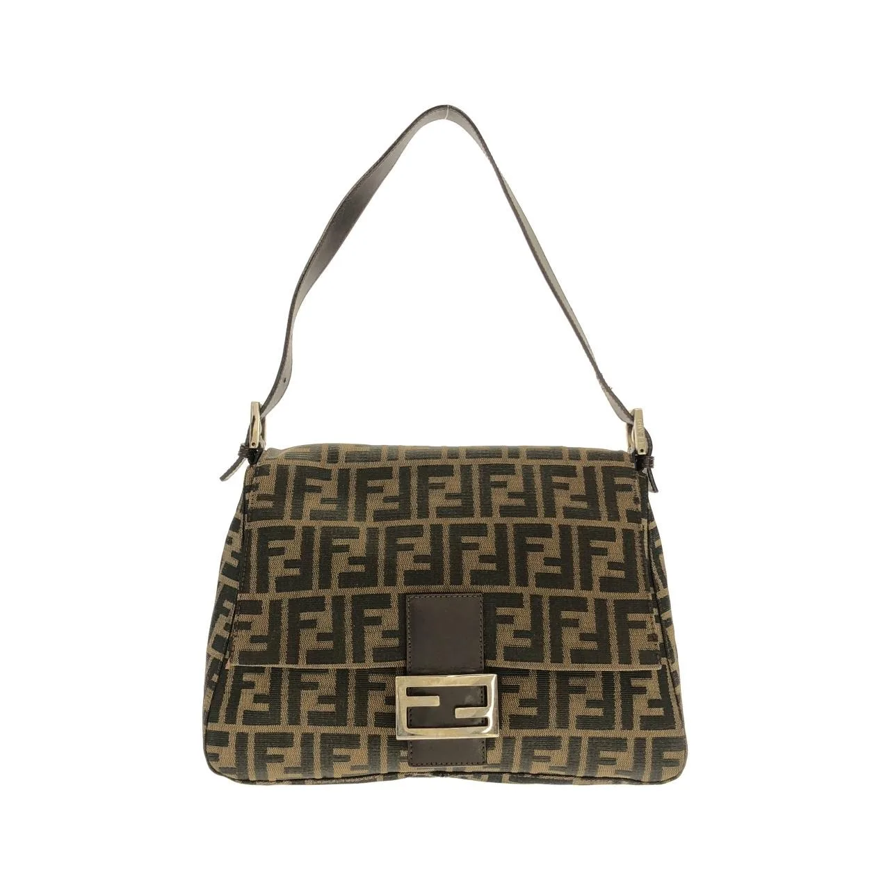 FENDI Baguette 26325 Shoulder Canvas Black