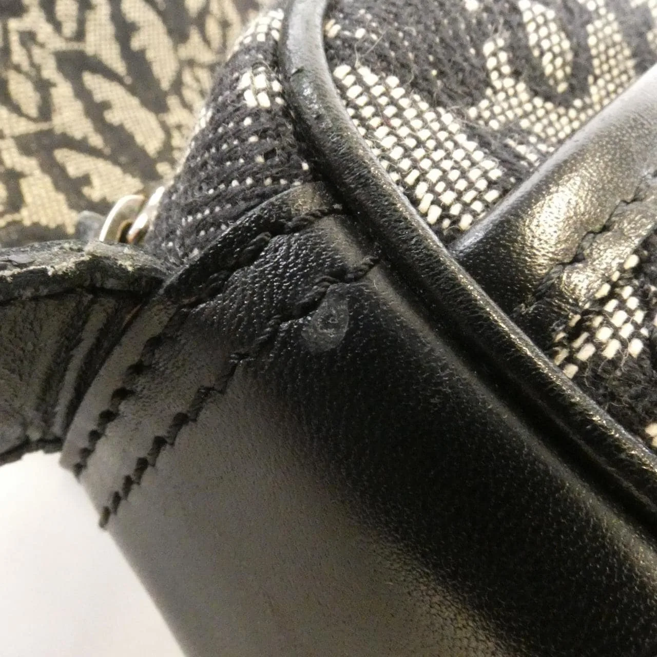 DIOR Shoulder Canvas 黑色 帆布 中古品B - 縮圖 4