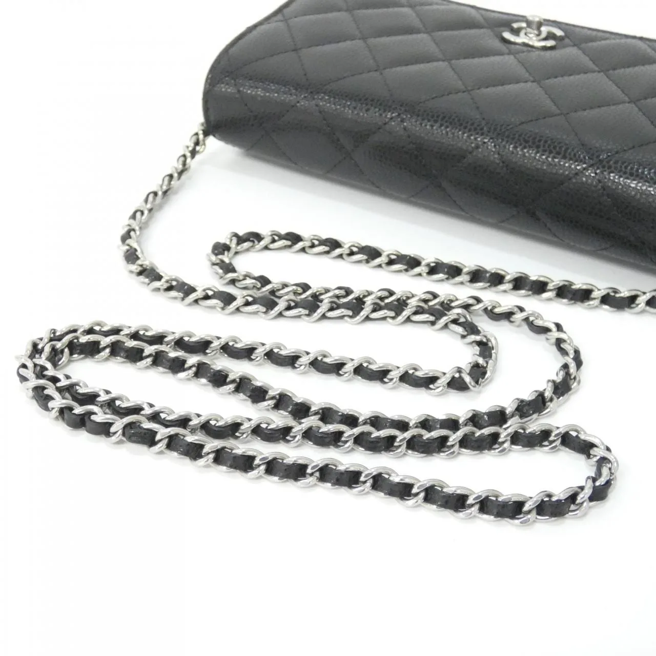 CHANEL AP4241 Wallet Grained Calfskin Black Grained Calfskin Rank A - Thumbnail 5