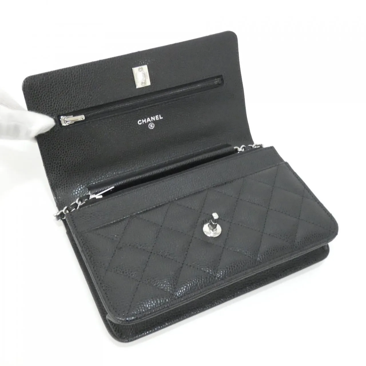 CHANEL AP4241 Wallet Grained Calfskin Black Grained Calfskin Rank A - Thumbnail 6