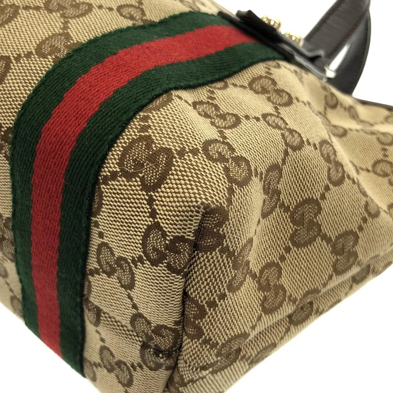 GUCCI 139261 F40MG Handbag Canvas 黑色 帆布 中古品A - 縮圖 2