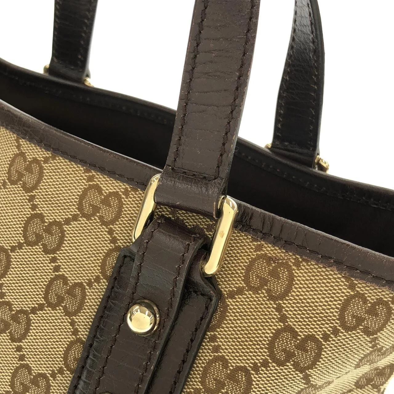 GUCCI 139261 F40MG Handbag Canvas 黑色 帆布 中古品A - 縮圖 3