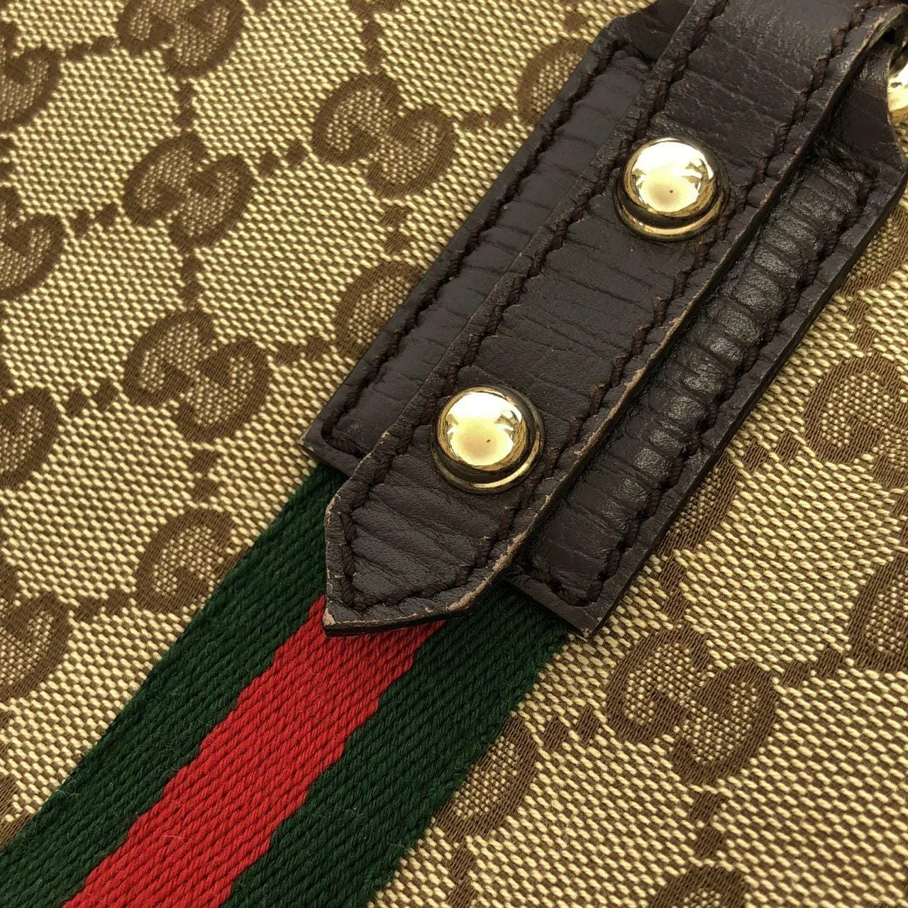 GUCCI 139261 F40MG Handbag Canvas 黑色 帆布 中古品A - 縮圖 5