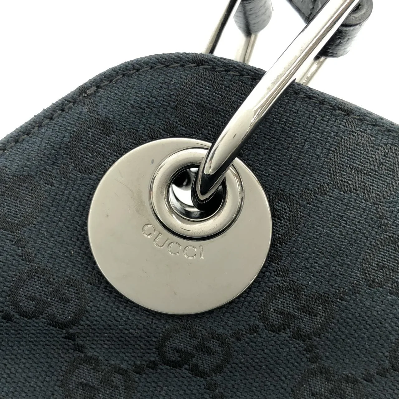 GUCCI 121023 Handbag Canvas 黑色 帆布 中古品A - 縮圖 5