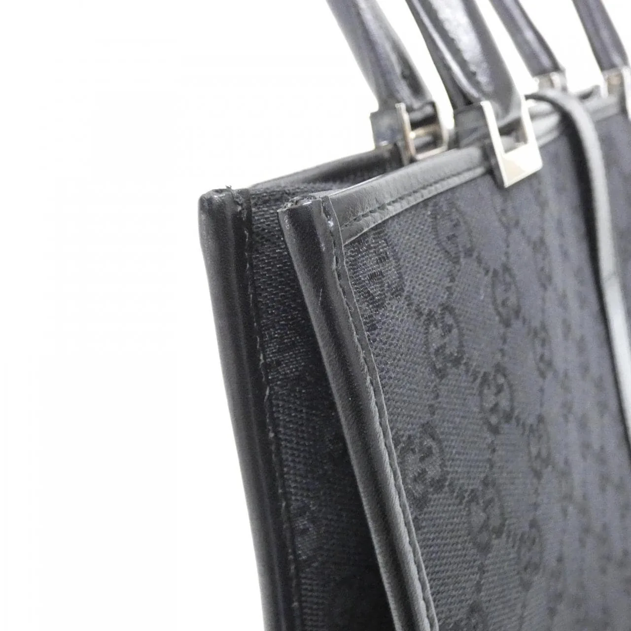 GUCCI 002 1064 手提包 帆布 黑色 帆布 中古品A - 縮圖 5
