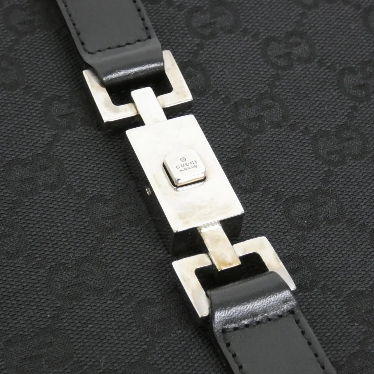 GUCCI 002 1064 手提包 帆布 黑色 帆布 中古品A - 縮圖 6