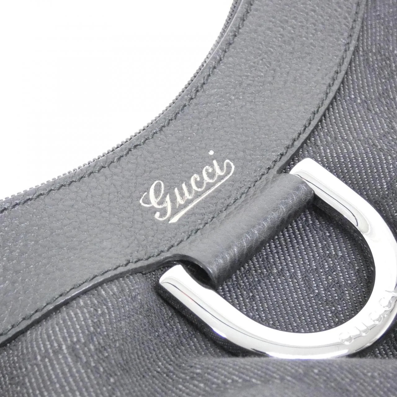 GUCCI 265692 Shoulder Denim 黑色 牛仔布 中古品A - 縮圖 6