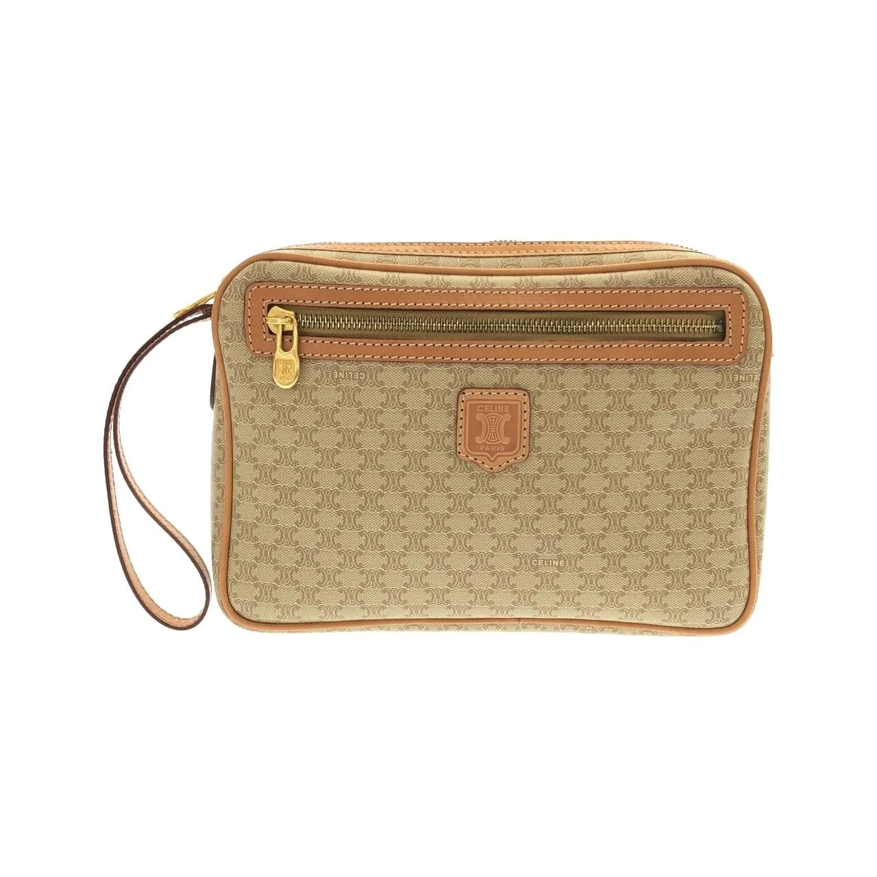 CELINE Handbag Canvas Beige