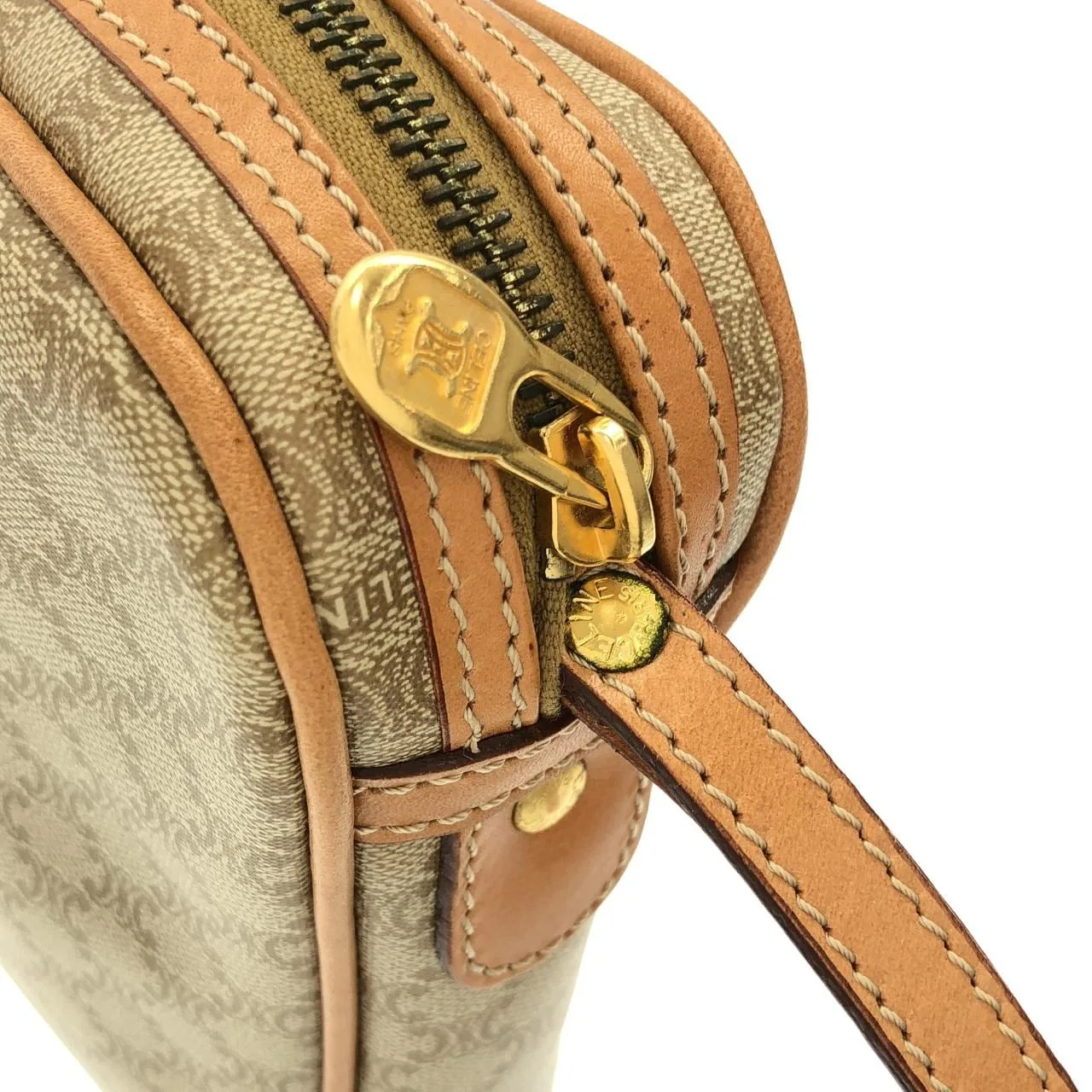 CELINE Handbag Canvas 米色 帆布 中古品A - 縮圖 7