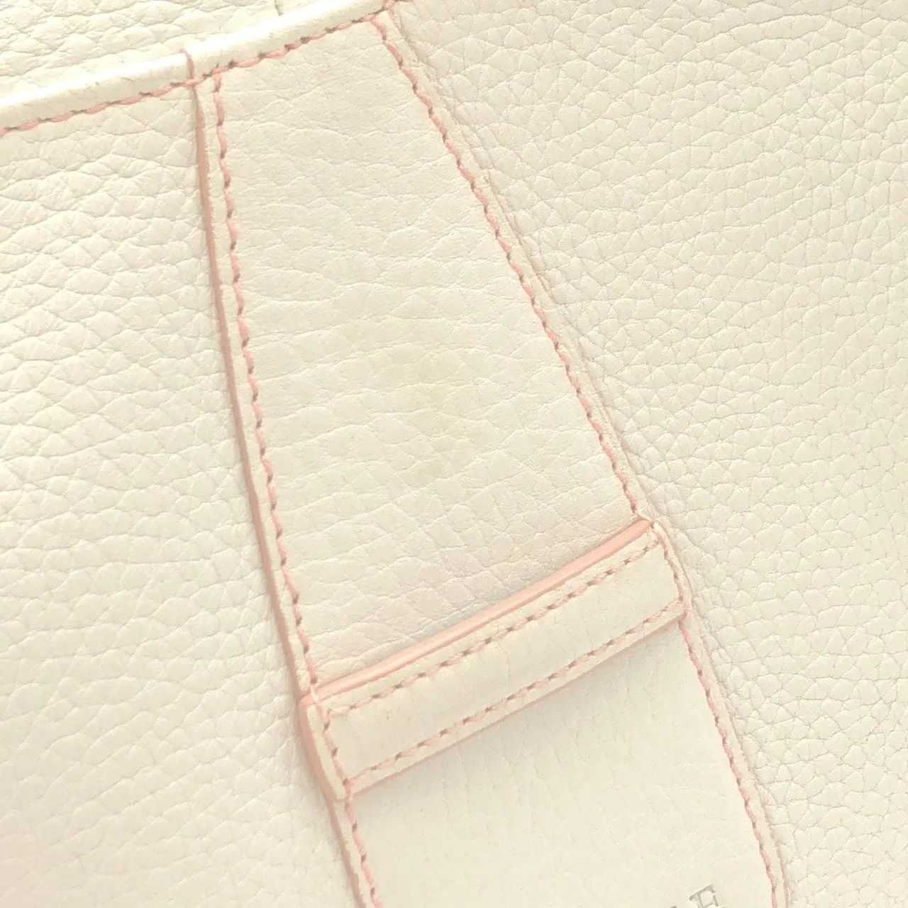 LOEWE 手提包 皮革 白色 皮革 中古品B - 縮圖 3