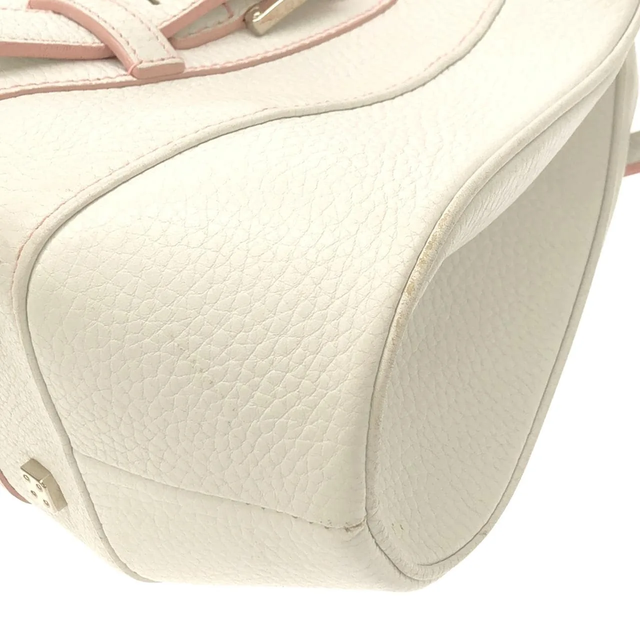 LOEWE 手提包 皮革 白色 皮革 中古品B - 縮圖 5