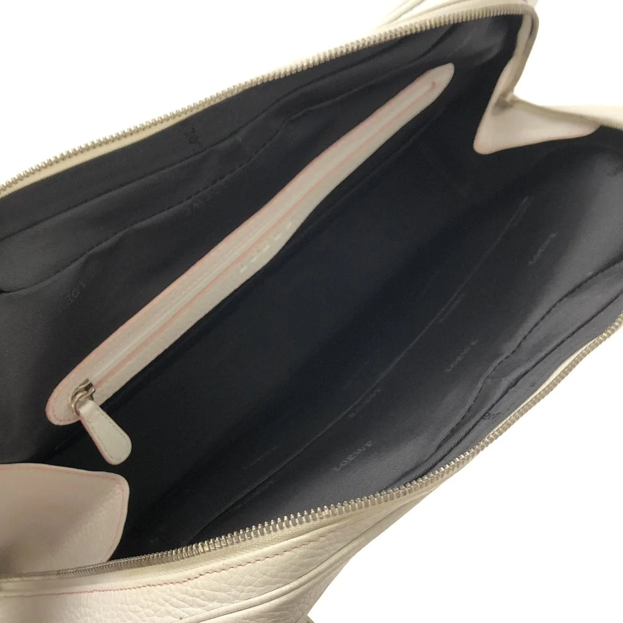 LOEWE 手提包 皮革 白色 皮革 中古品B - 縮圖 8