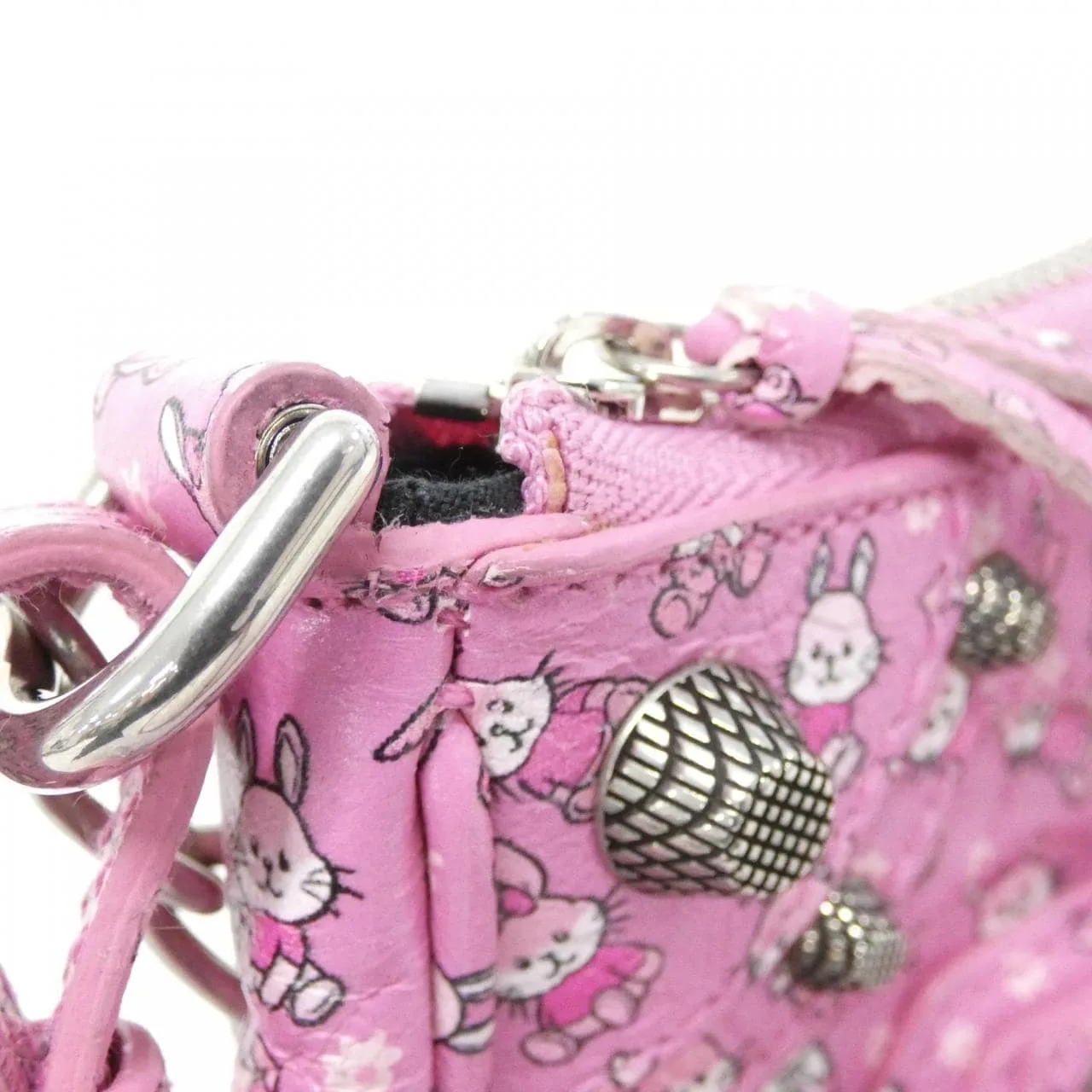 BALENCIAGA Le Cagole 695814 Shoulder Leather 黑色 皮革 中古品A - 縮圖 5