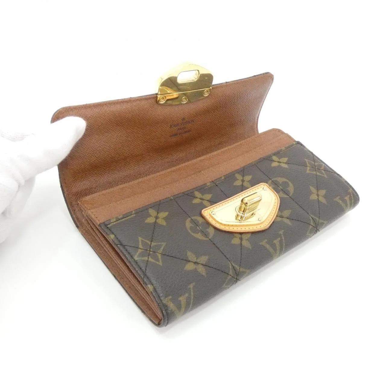 LOUIS VUITTON M66556 Wallet Monogram 黑色 Monogram 中古品A - 縮圖 5