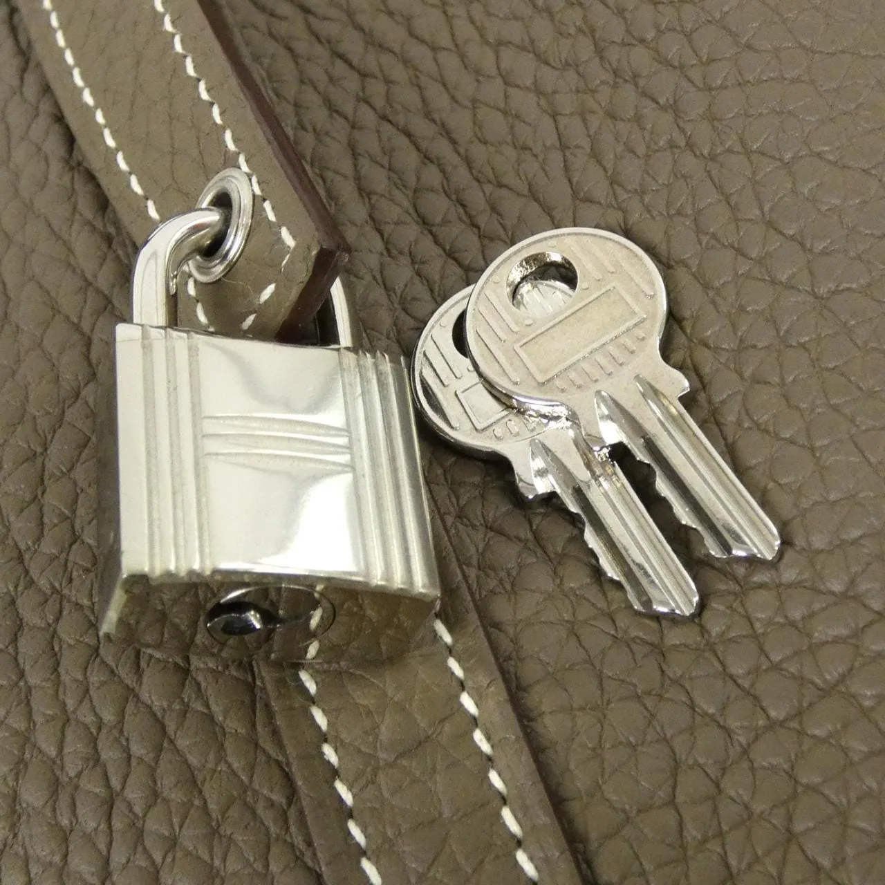 HERMES Picotin 056289CK Handbag Clemence Etoupe Clemence 皮 中古品A - 縮圖 4