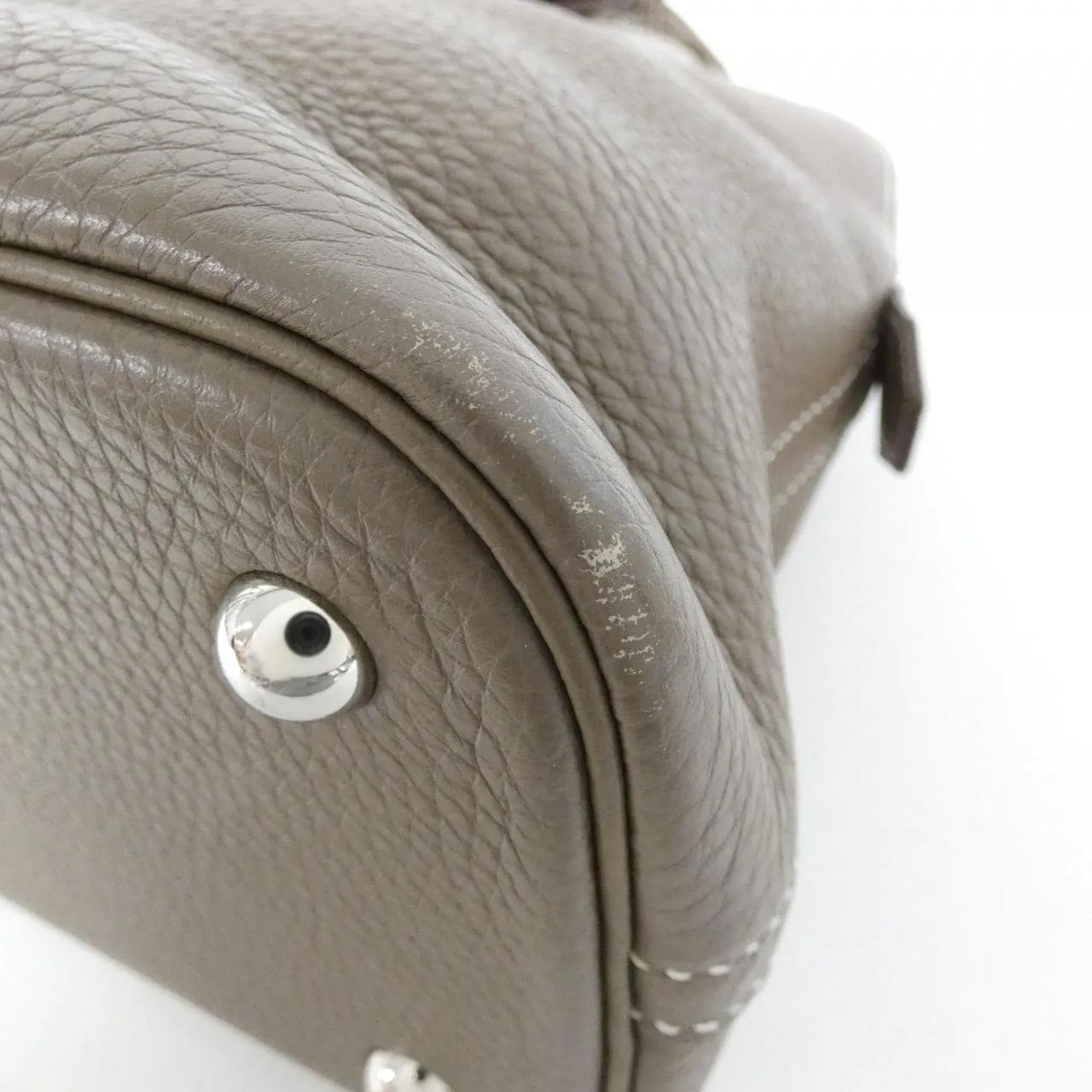 HERMES 073419CK Handbag Clemence Etoupe Clemence Leather - Thumbnail 3