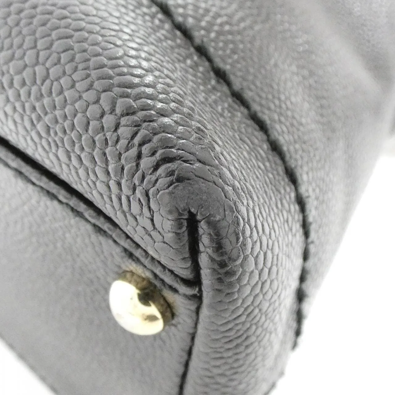 CHANEL 18232 Handbag Grained Calfskin 黑色 荔枝紋牛皮 中古品A - 縮圖 3