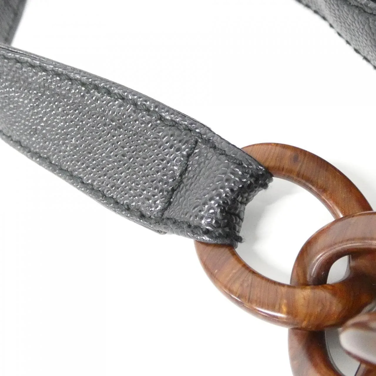 CHANEL 18232 Handbag Grained Calfskin 黑色 荔枝紋牛皮 中古品A - 縮圖 6