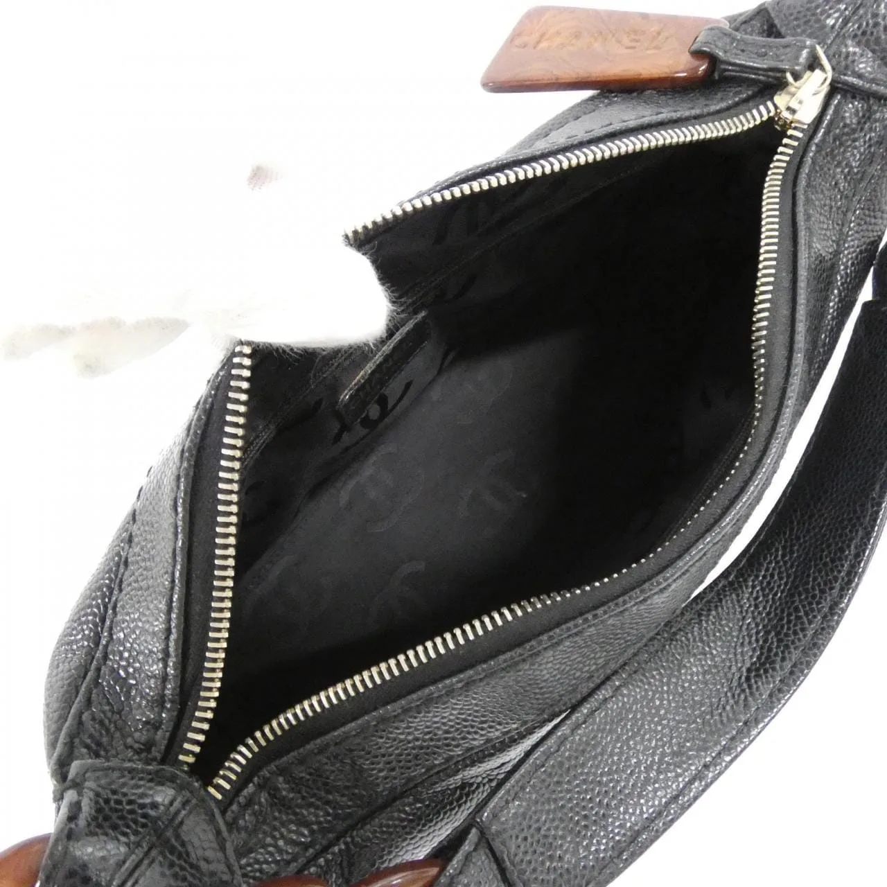 CHANEL 18232 Handbag Grained Calfskin 黑色 荔枝紋牛皮 中古品A - 縮圖 7