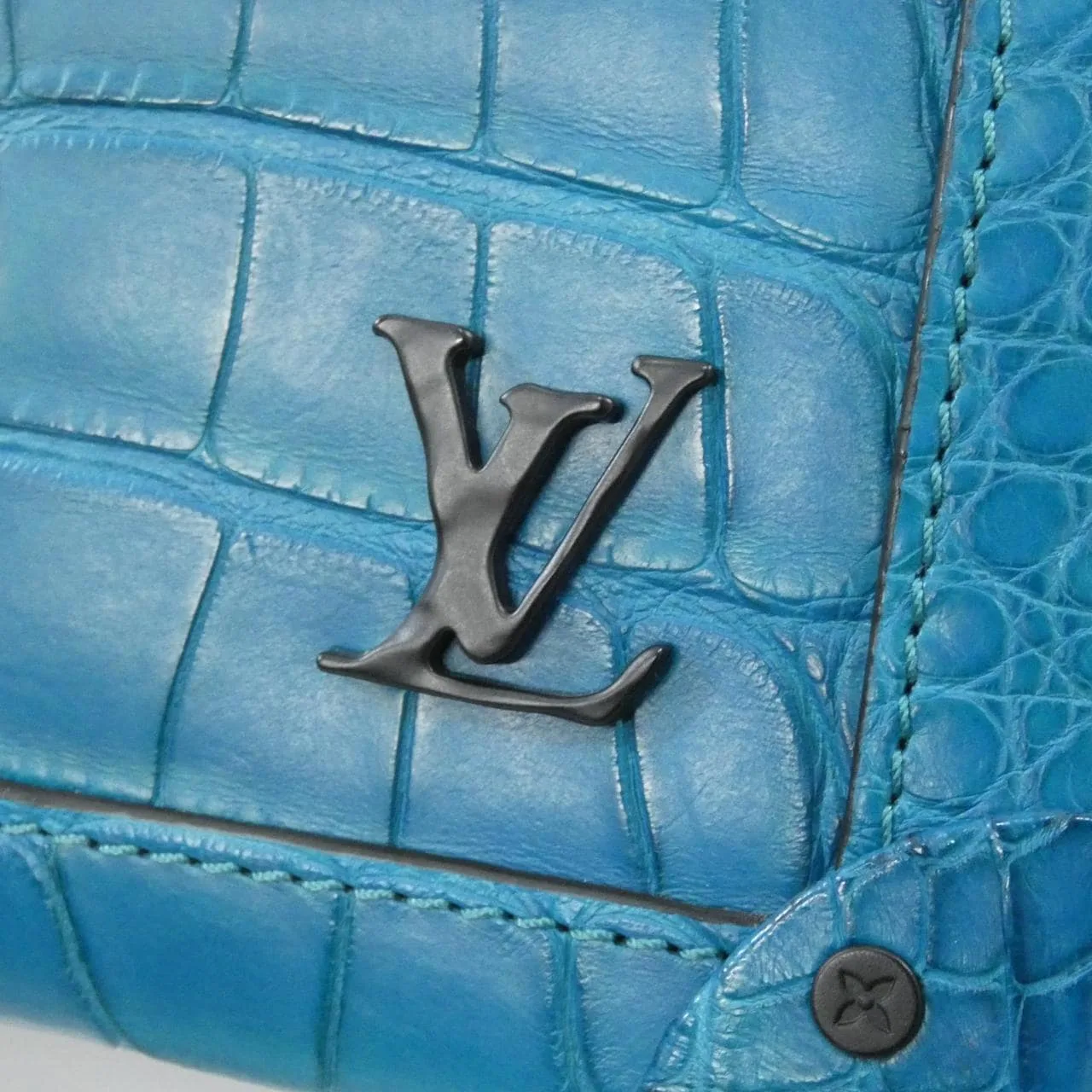 LOUIS VUITTON Soft Trunk N99414 Shoulder Leather 藍色 皮革 中古品A - 縮圖 4