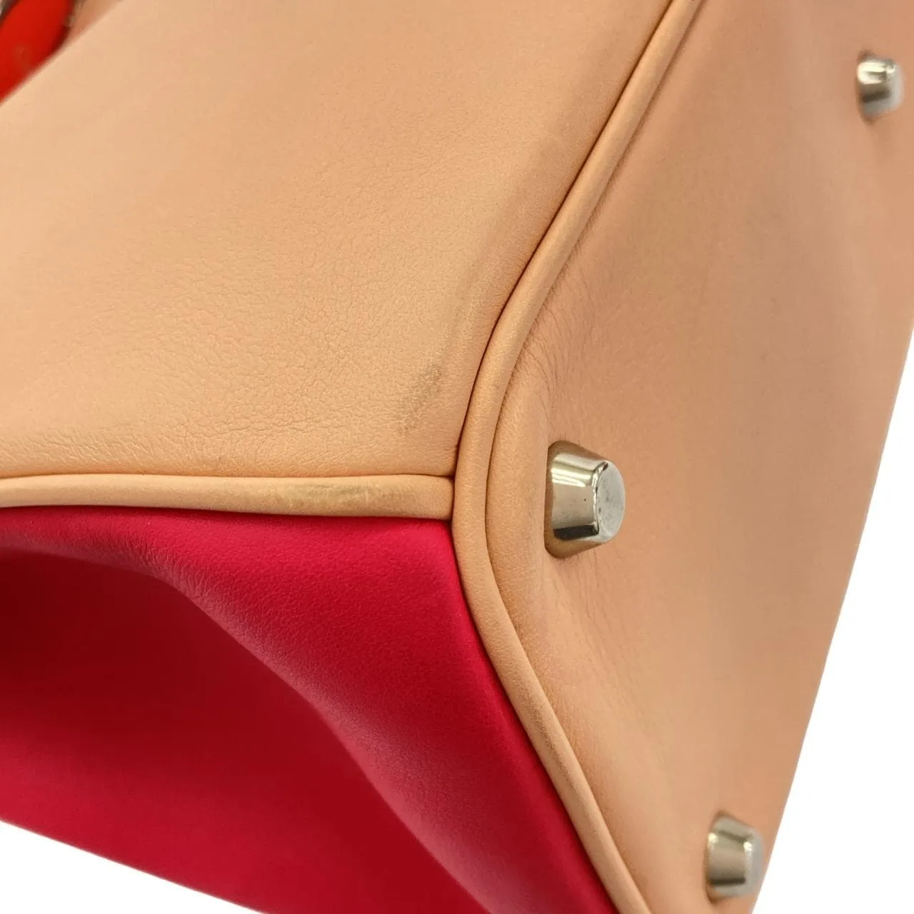 DIOR Handbag Leather 銀色 皮革 中古品B - 縮圖 4