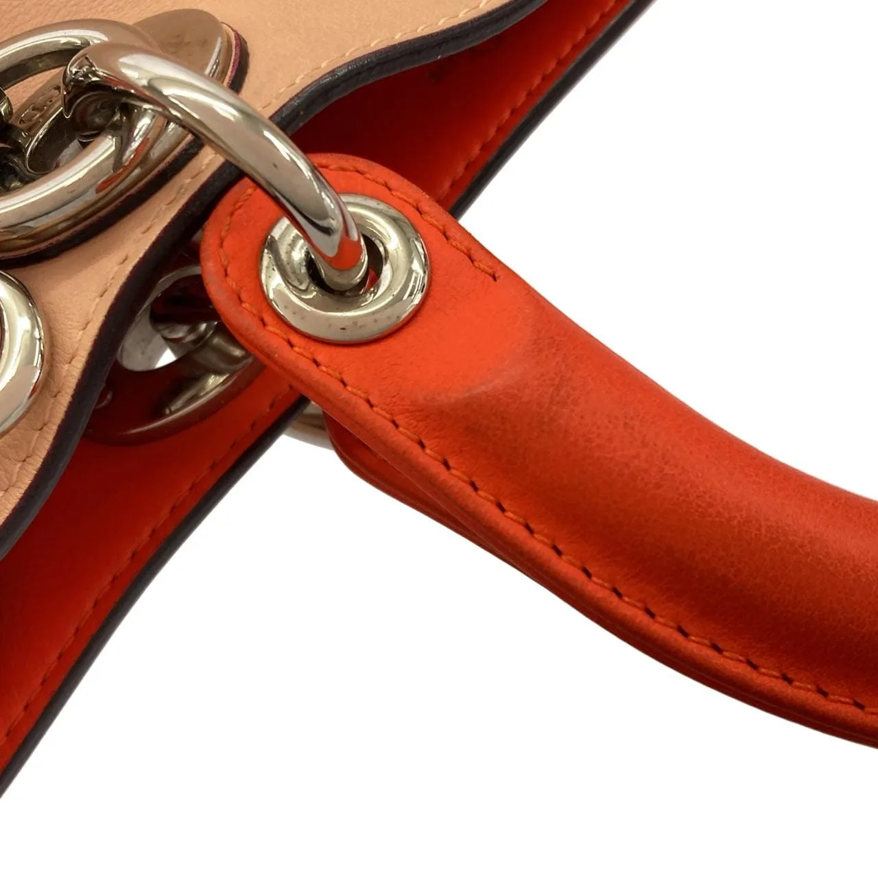 DIOR Handbag Leather 銀色 皮革 中古品B - 縮圖 5