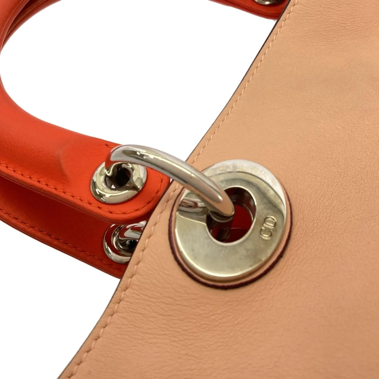 DIOR Handbag Leather 銀色 皮革 中古品B - 縮圖 6