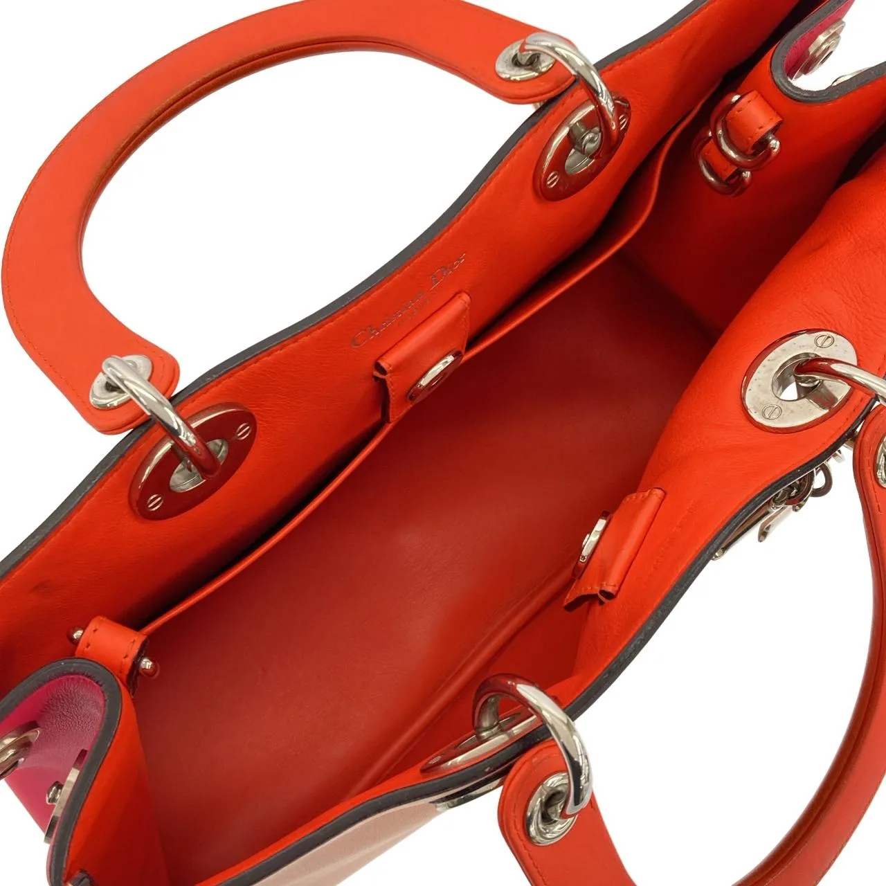 DIOR Handbag Leather 銀色 皮革 中古品B - 縮圖 8