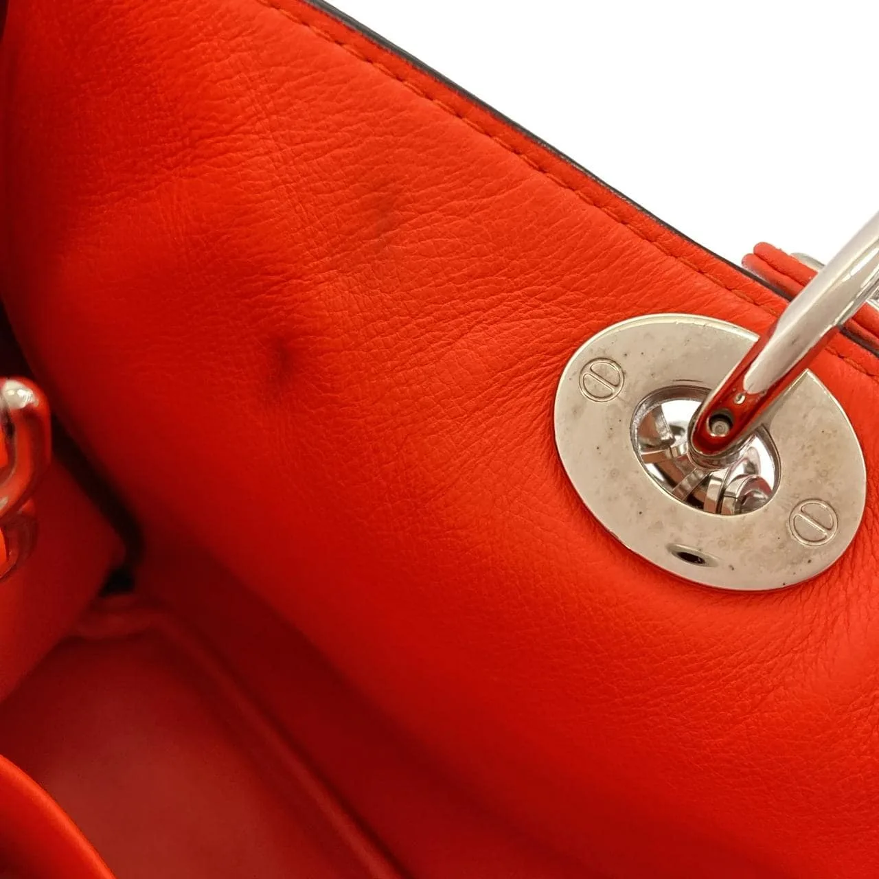 DIOR Handbag Leather 銀色 皮革 中古品B - 縮圖 10
