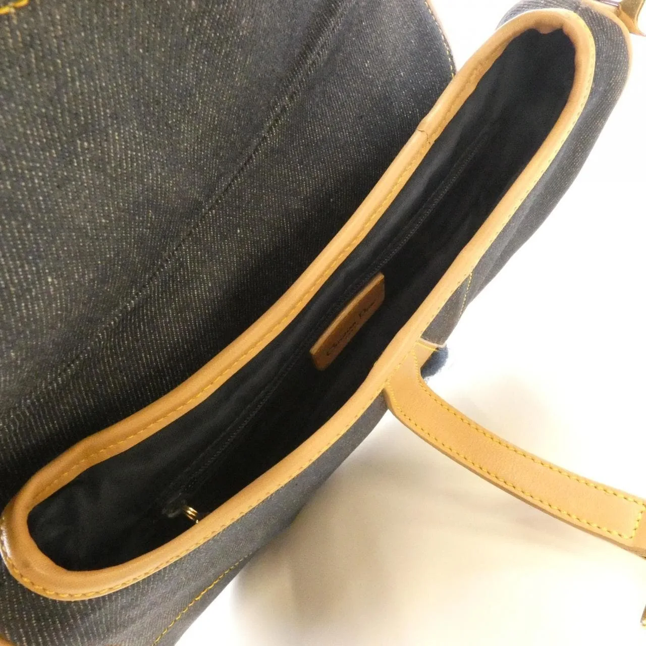 DIOR Saddle SJE44001 Shoulder Denim 酒紅色 牛仔布 中古品A - 縮圖 7