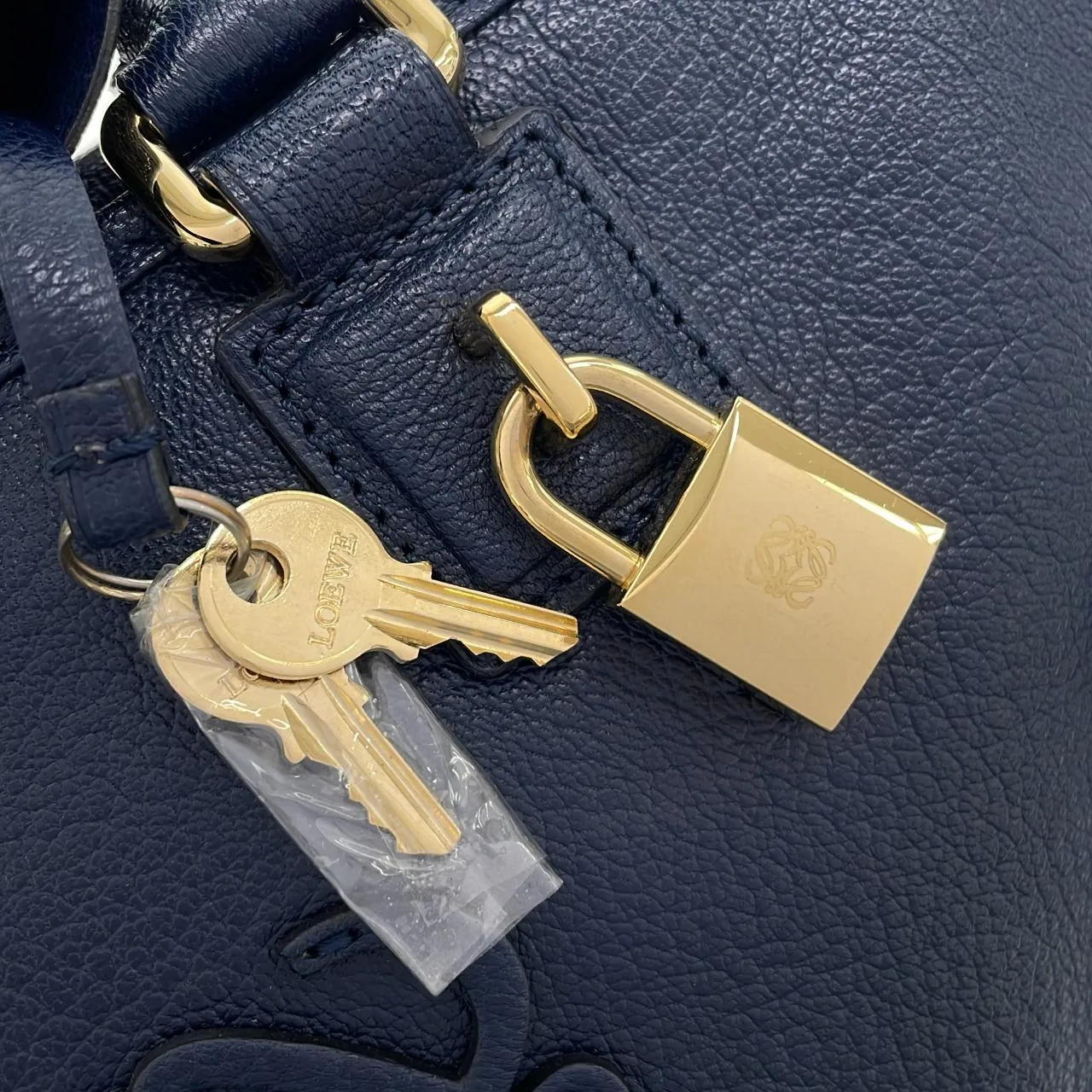 LOEWE Amazona 339 95 A03 Handbag Navy Rank A - Thumbnail 8