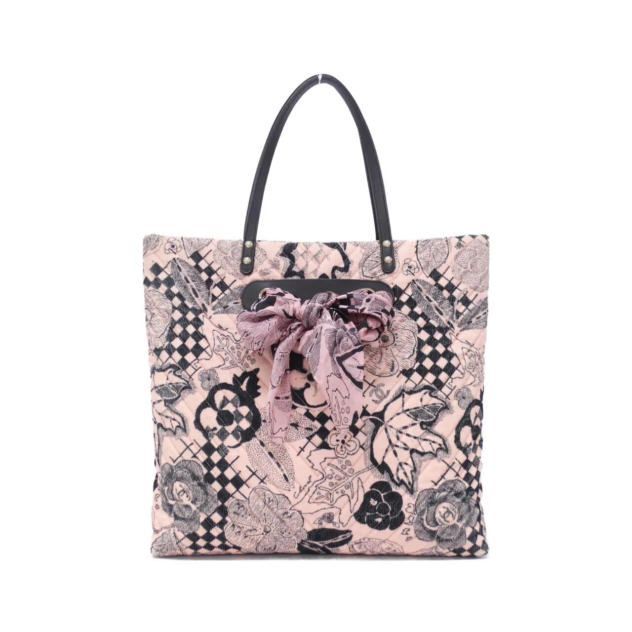 CHANEL 57347 Handbag Canvas Black