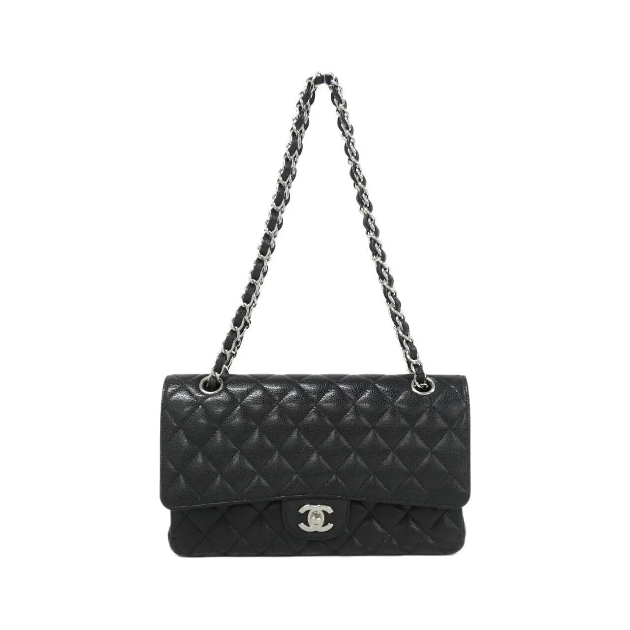 CHANEL Matelasse 1112 Shoulder Grained Calfskin Black