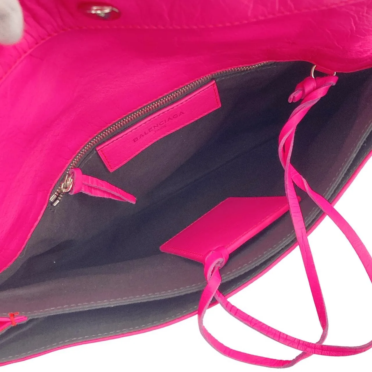 BALENCIAGA 438768 DLO0N Shoulder Leather Silver Leather Rank A - Thumbnail 8