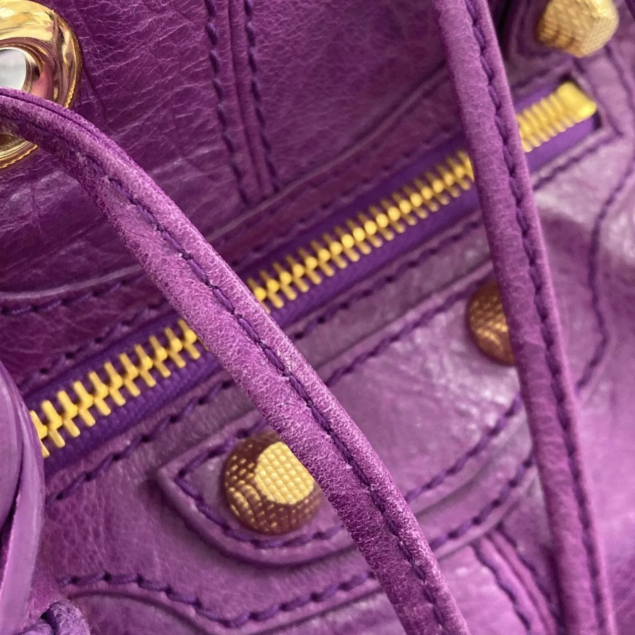 BALENCIAGA 285439 D94JG Handbag Leather Gold Leather Rank A - Thumbnail 7