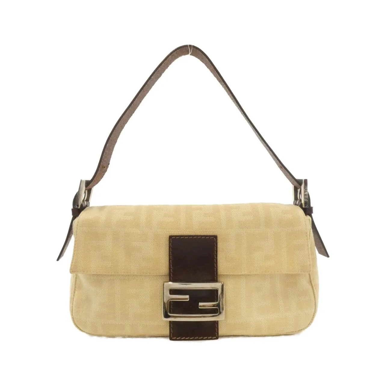 FENDI Baguette 26424 Shoulder Canvas Beige