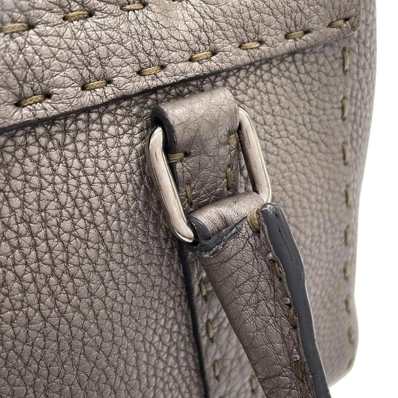 FENDI Baguette 8BR486 NDU Handbag Leather Silver Leather Rank A - Thumbnail 4