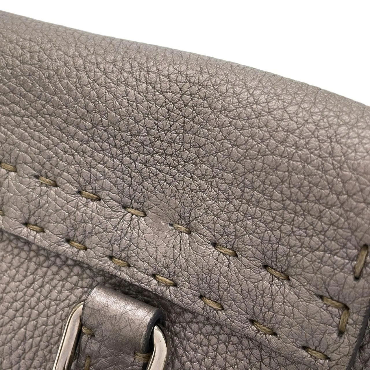 FENDI Baguette 8BR486 NDU Handbag Leather Silver Leather Rank A - Thumbnail 5