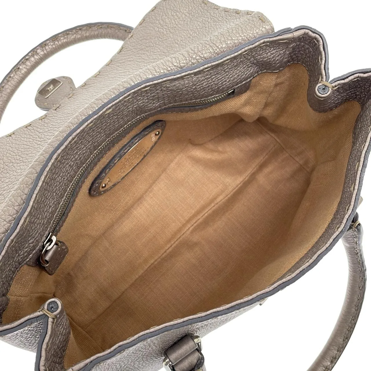 FENDI Baguette 8BR486 NDU Handbag Leather Silver Leather Rank A - Thumbnail 9